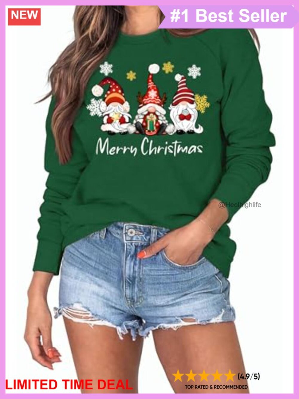 Christmas Sweatshirt Womens Snowflake Graphic Long Sleeve Pullover